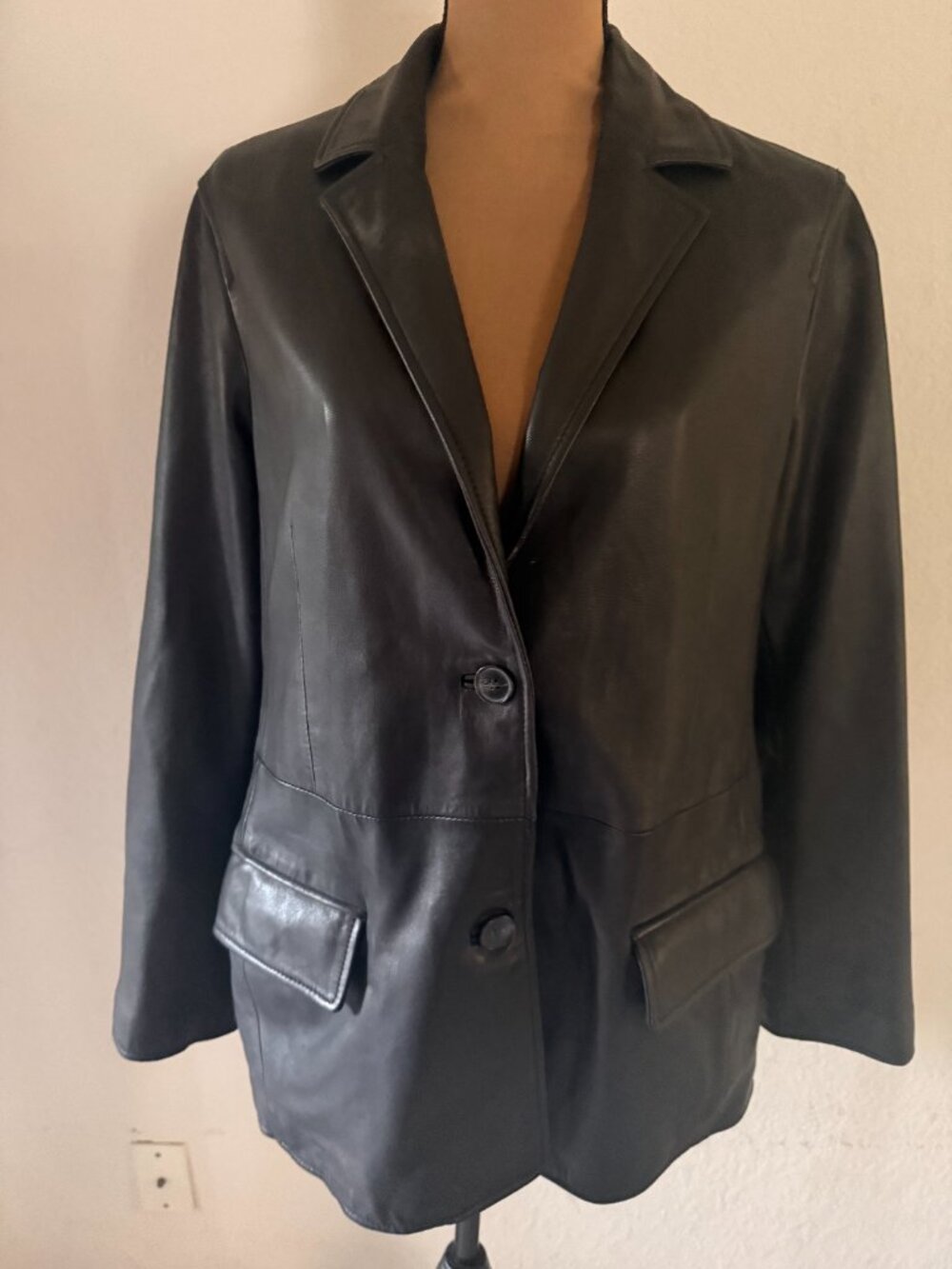 ALL SAINTS Corinna Leather Blazer in Black Size US8 - Picture 4 of 14